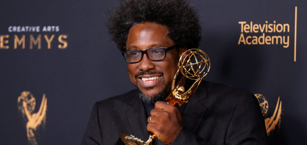 Executive producer W. Kamau Bell poses with his Outstanding Unstructured Reality Program for 